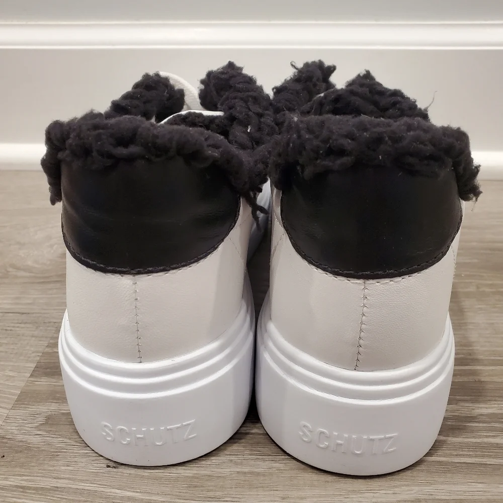 NEW Schutz Kristin Leather Sneaker White